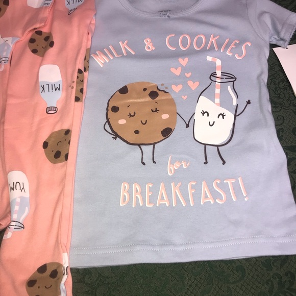 NWT 12m cookies & milk breakfast carters pajamas girls layette easter christmas - Picture 4 of 11